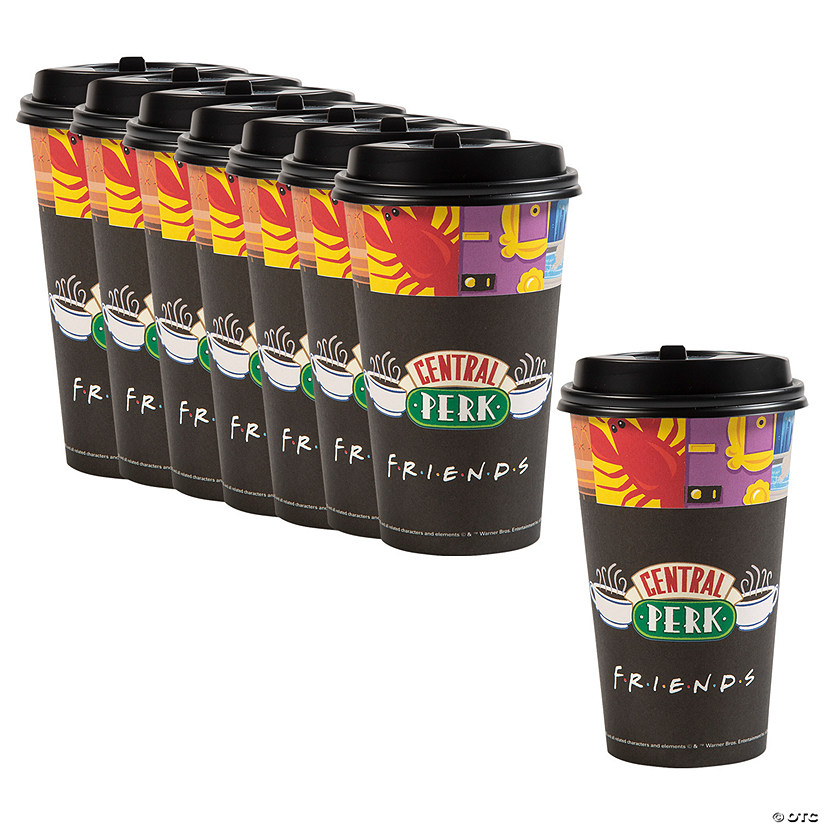 16 oz. Bulk 48 Ct. FRIENDS&#8482; Central Perk&#8482; Disposable Paper Coffee Cups with Lids Image