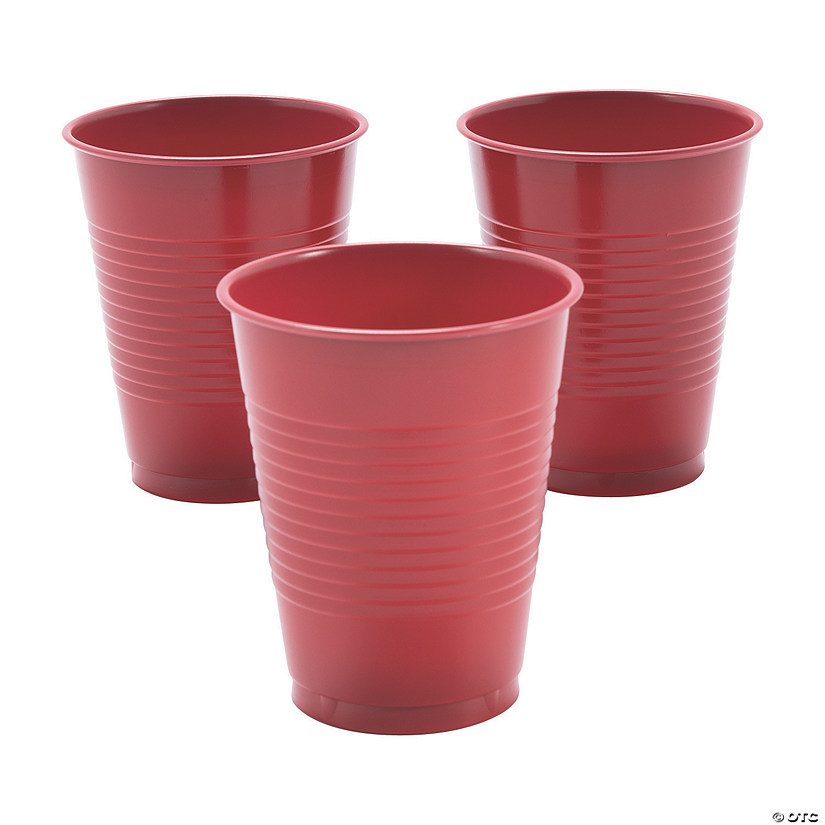 16 oz. Bulk 50 Ct. Classic Red Disposable Plastic Cups Image