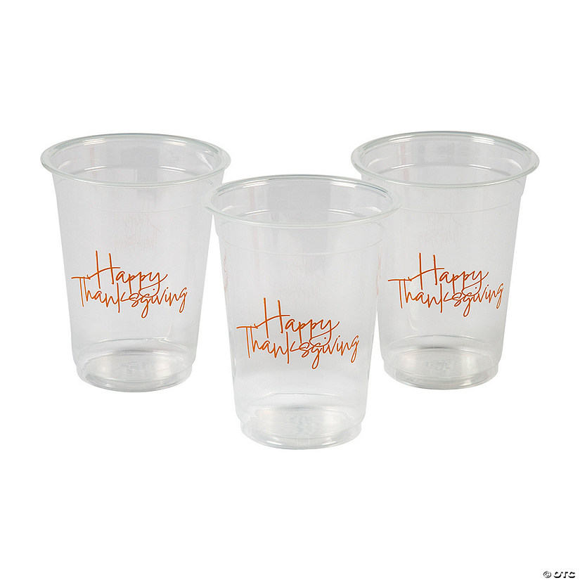 16 oz. Bulk 50 Ct. Thanksgiving Disposable Plastic Cups Image