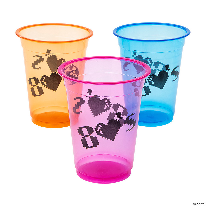 16 oz. I Love the 80&#8217;s Disposable Plastic Cups - 25 Ct. Image