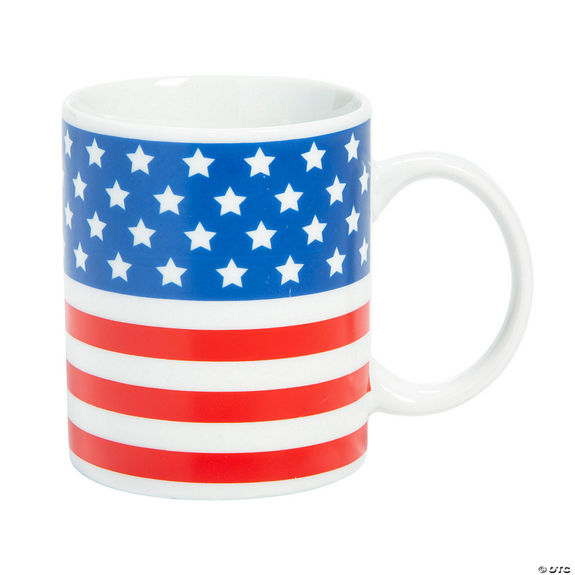 16 oz. USA Flag Reusable Ceramic Mug Image