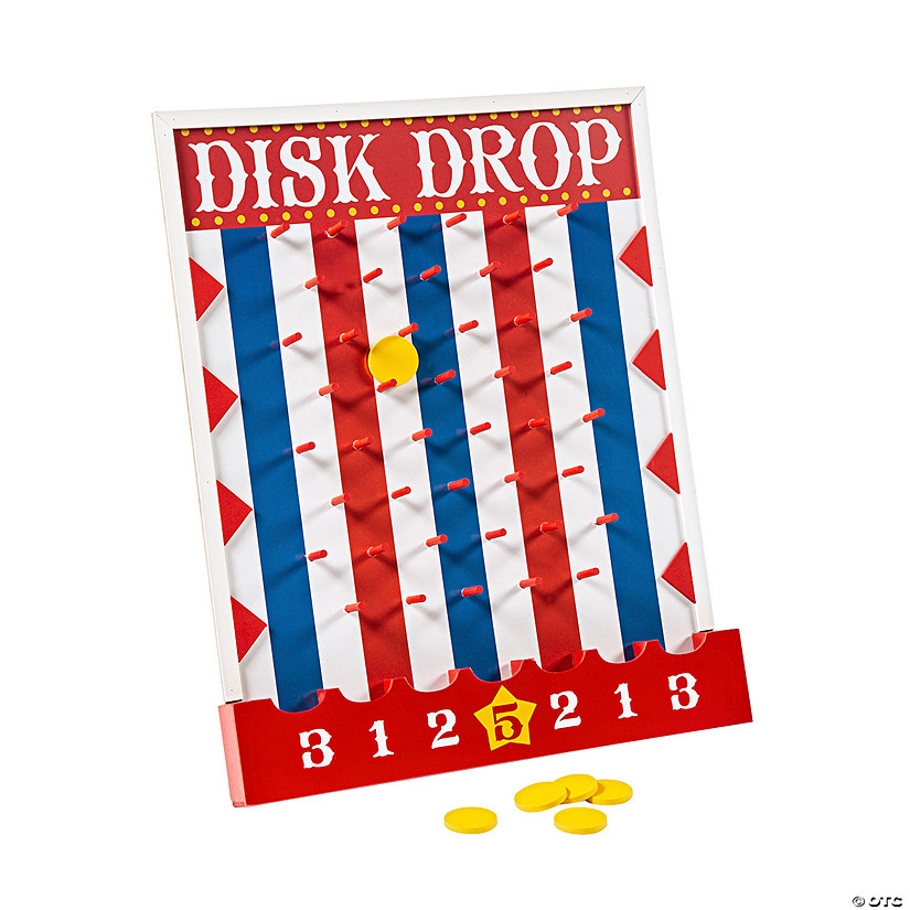 16" x 20" Classic Carnival Red, White & Blue Wood Disk Drop Game Image