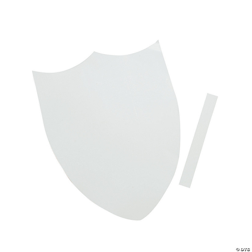 16" x 21 3/4" DIY White Cardstock Knight Shields with Hand Straps - 12 Pc. Image