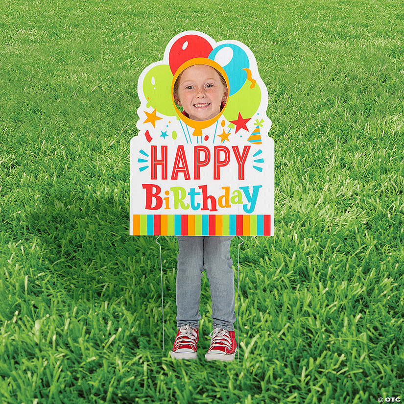 16" x 22 1/2" Happy Birthday Party Face Yard Sign Image
