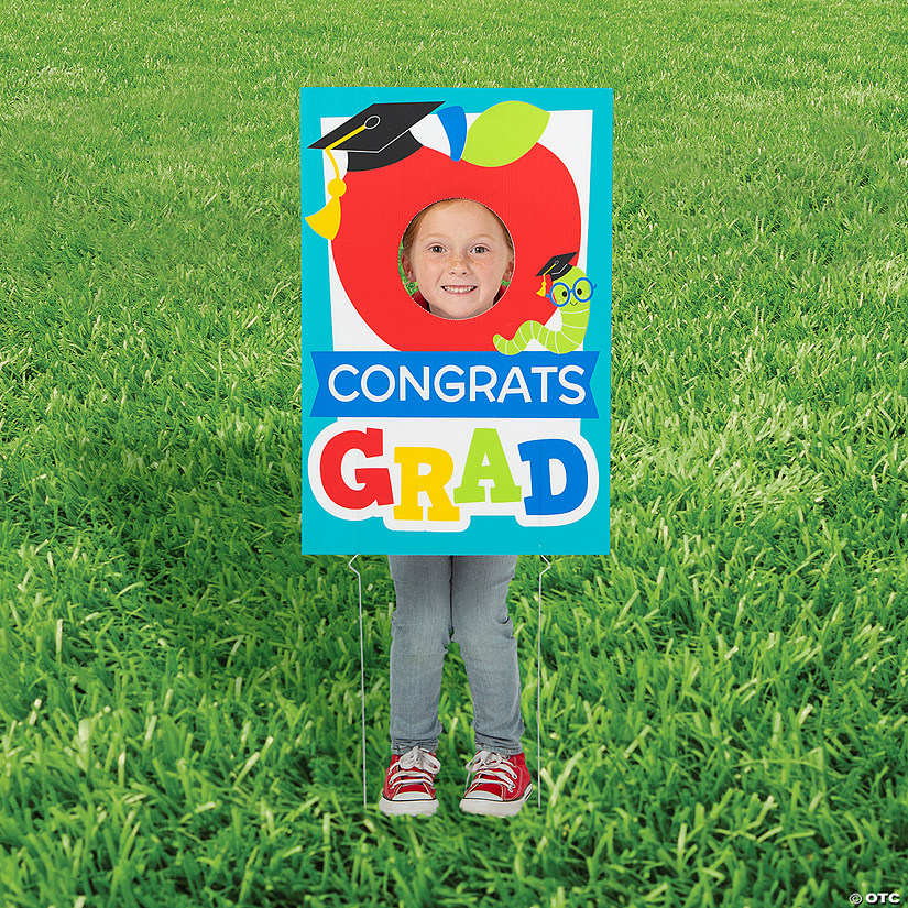16" x 24" Graduation Party Elementary Graduate Face Yard Sign Image