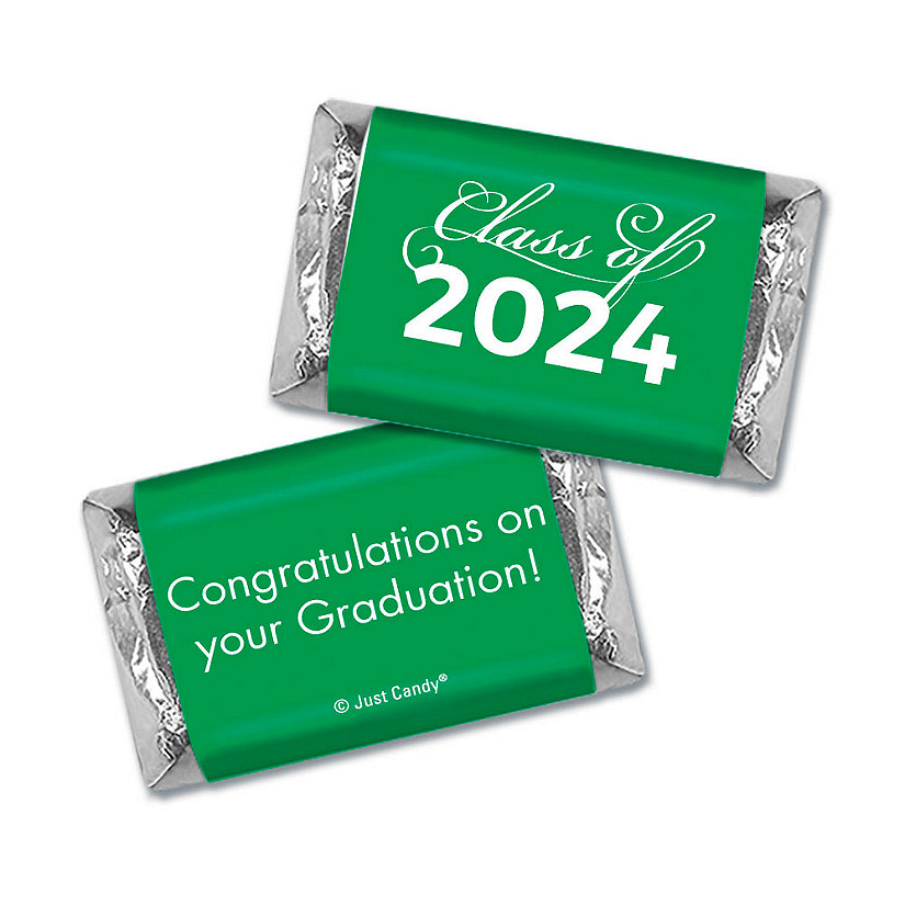 164 Pcs Green Graduation Candy Party Favors Class of 2024 Hershey's Miniatures Chocolate (Approx. 164 Pcs) Image