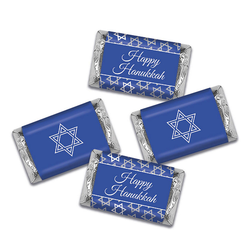 164 Pcs Hanukkah Candy Party Favors Hershey's Miniatures Chocolate Festive Pattern Image