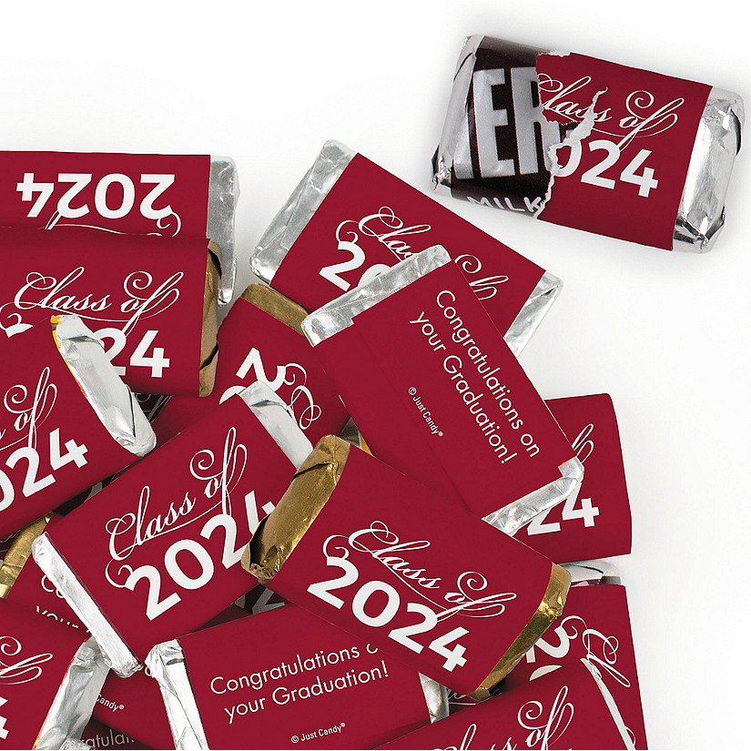 164 Pcs Maroon Graduation Candy Party Favors Class of 2024 Hershey's Miniatures Chocolate (Approx. 164 Pcs) Image