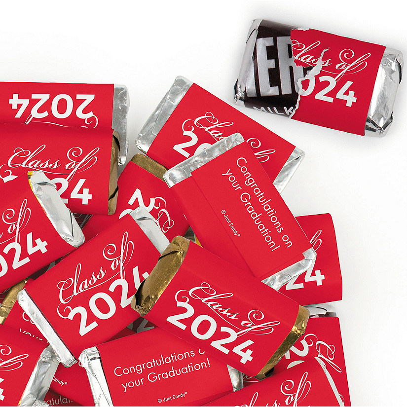 164 Pcs Red Graduation Candy Party Favors Class of 2024 Hershey's Miniatures Chocolate (Approx. 164 Pcs) Image