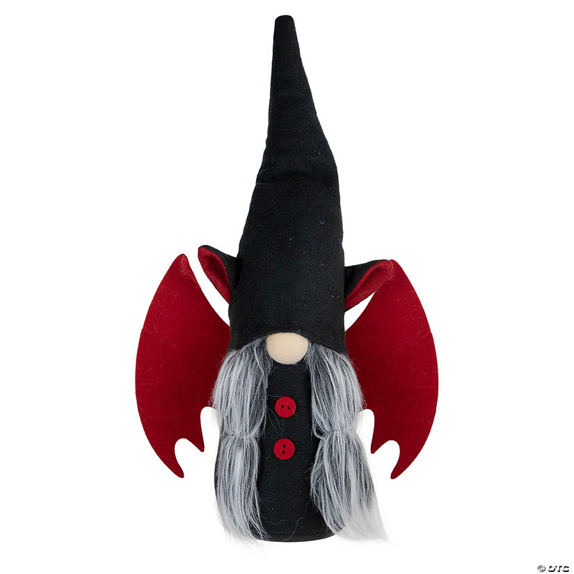17" Black and Red Halloween Girl Gnome with Bat Wings Image