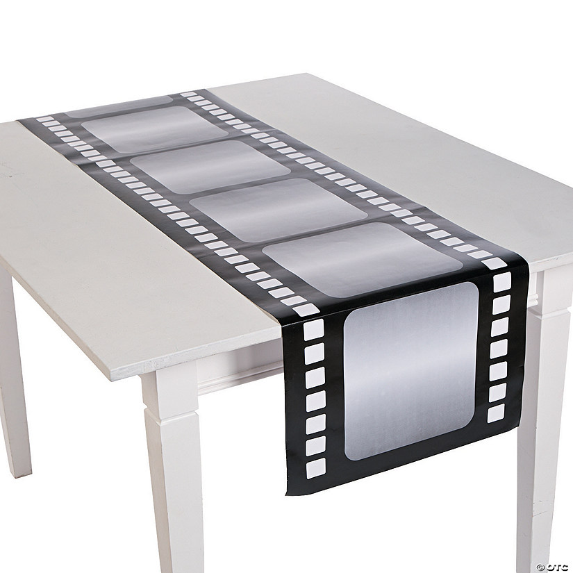 17" x 90" Movie Nights Film Roll Themed Disposable Paper Table Runner Image