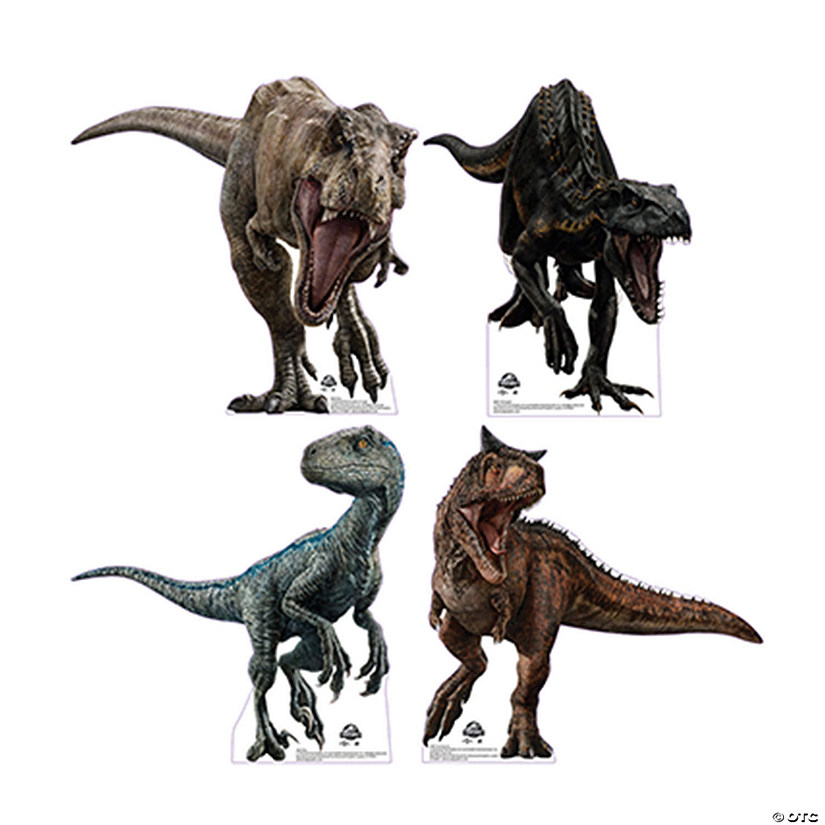 18" Jurassic World 3: Dominion&#8482; T-Rex, Indoraptor, Carnotaurus & Blue Mini Cardboard Cutout Stand-Ups Image