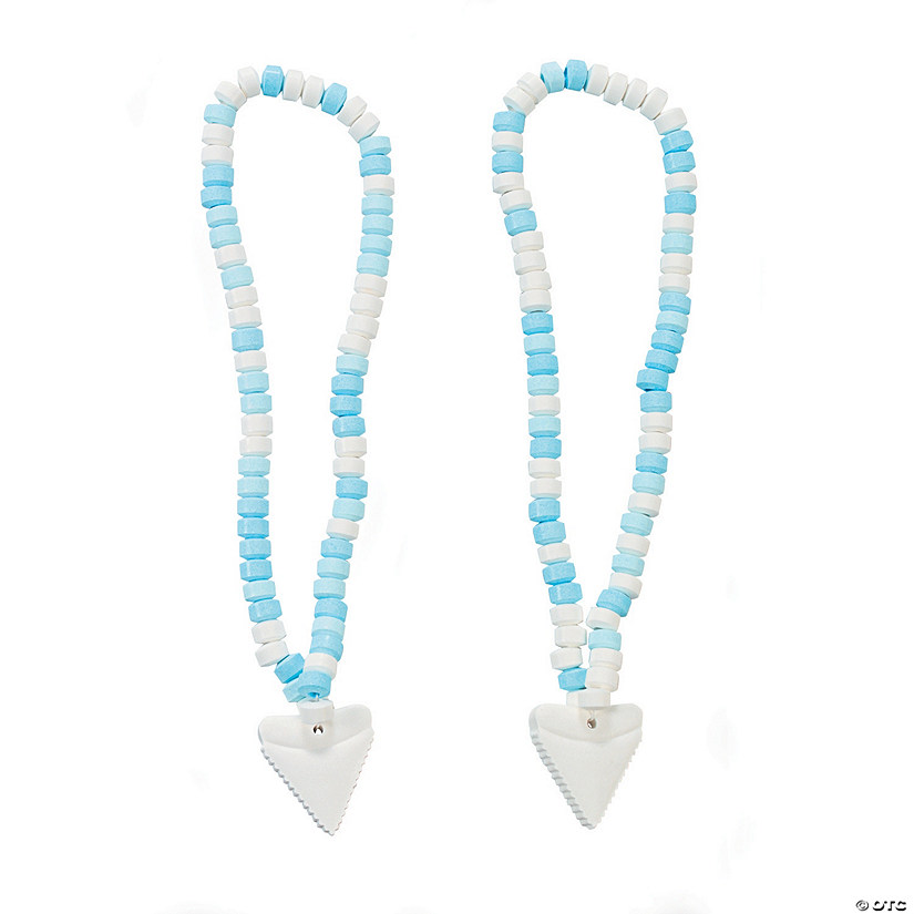 18" Shark Attack Blue & Gray Hard Candy Necklaces - 12 Pc. Image