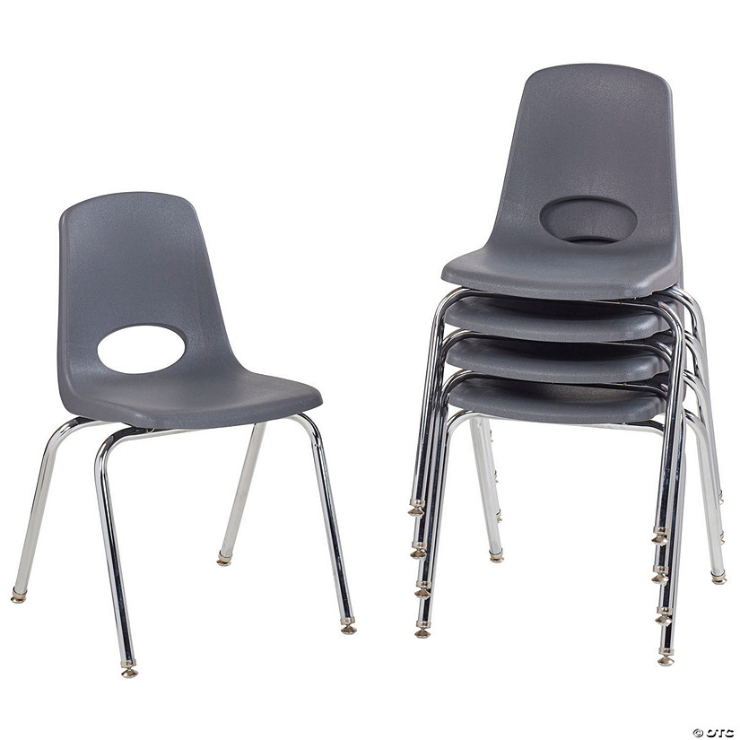 18" Stack Chair with Swivel Glides, 5-Pack - Gray Image
