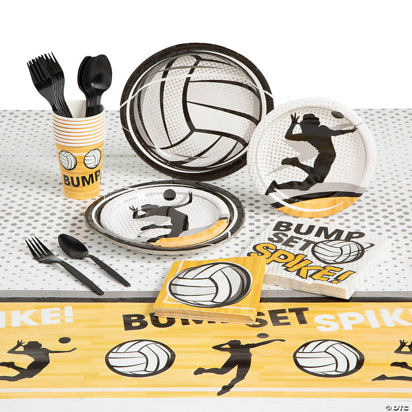 187 Pc. Volleyball Party Tableware Kit for 24 Guests Image
