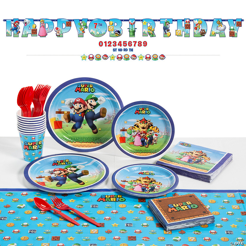 188 Pc. Super Mario&#8482; Disposable Tableware Kit for 24 Guests Image