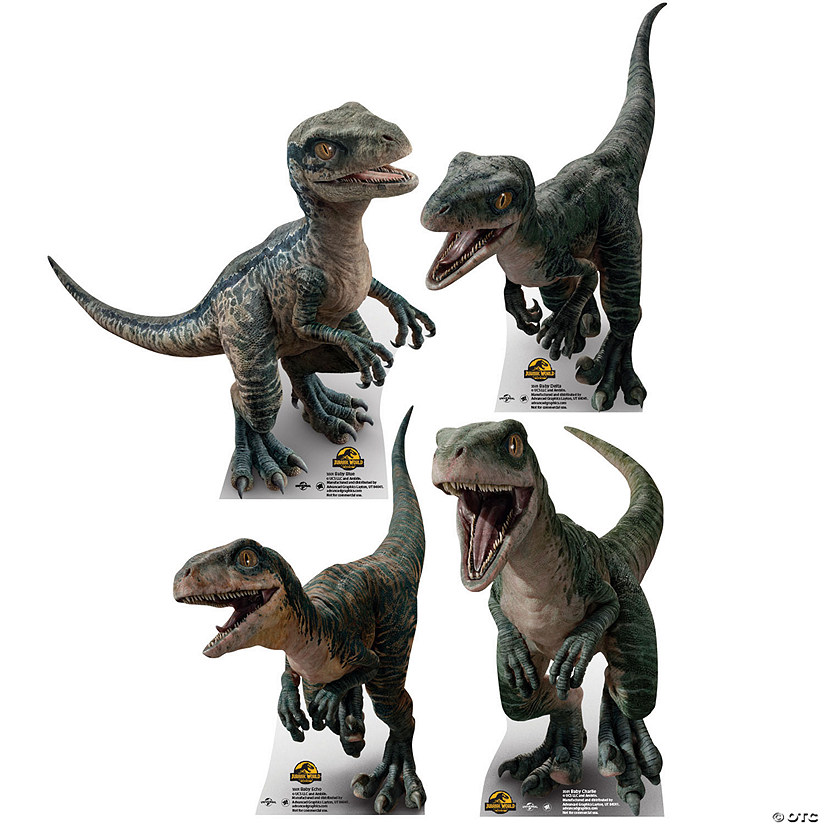 19" Jurassic World 3: Dominion&#8482; Baby Blue, Charlie, Delta, Echo Cardboard Cutout Stand-Ups - 4 Pc. Image