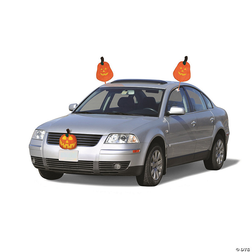 19" Orange and Yellow Pumpkins Halloween Car Decorating Kit - Universal Size Image