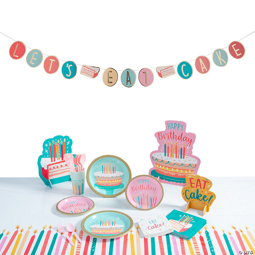 191 Pc. Eat Cake Disposable Tableware Kit for 24 Guests Image