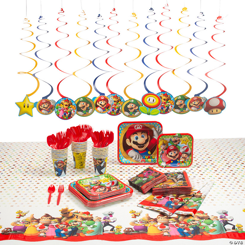 199 Pc. Super Mario Brothers&#8482; Party Tableware Kit for 24 Guests Image