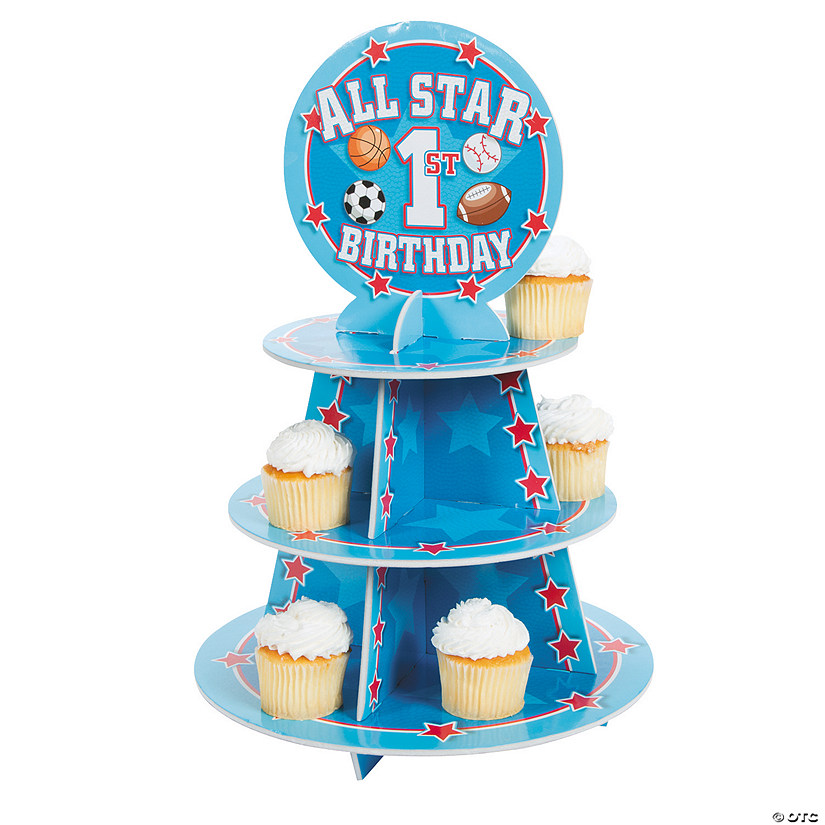 1st Birthday &#8220;All Star&#8221; Cupcake Stand Image