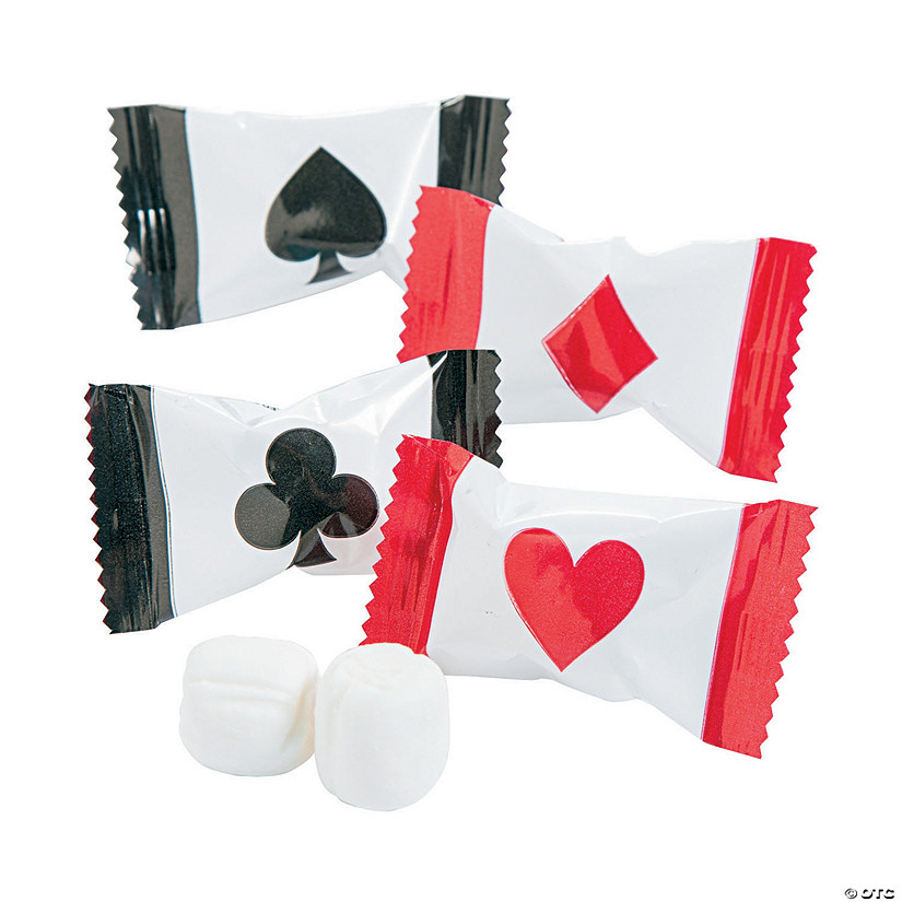 2 1/2" 14 oz. Playing Card Icons Casino Buttermints - 108 Pc. Image