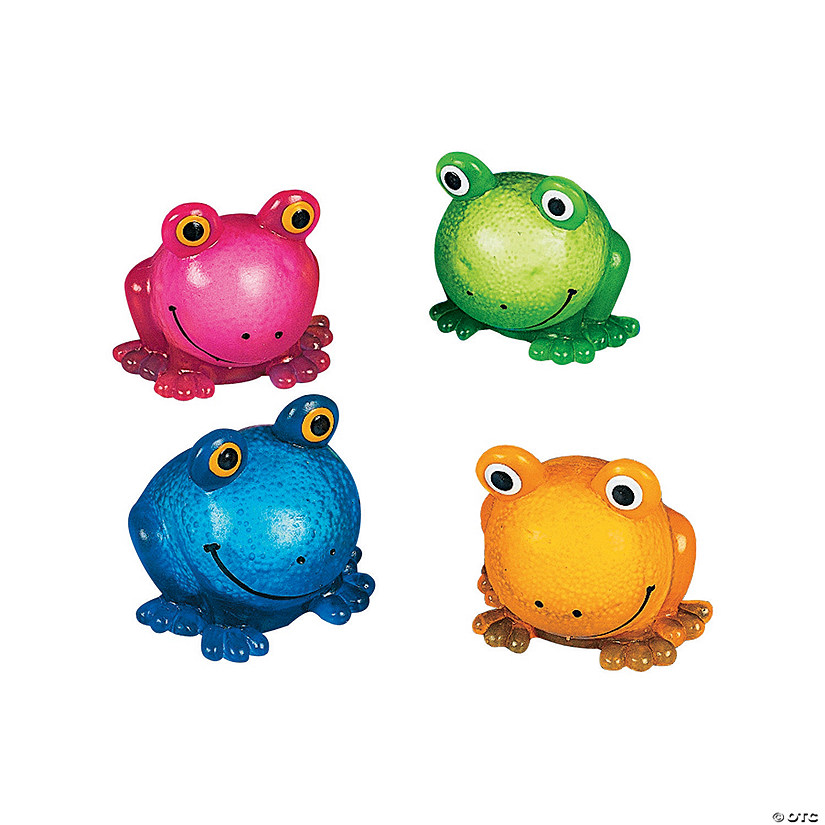 2 1/2" Bright Colors Squeezable Sticky Vinyl Frogs  - 12 Pc. Image