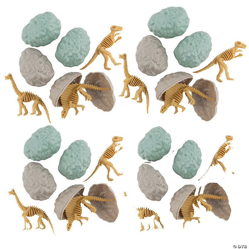 2 1/2" Bulk 144 Pc. Dinosaur Fossil Toy-Filled Plastic Easter Eggs Image