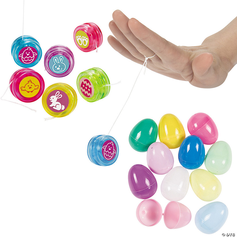 2 1/2" Bulk 96 Pc. Plastic Easter Egg & YoYo Filler Kit Image