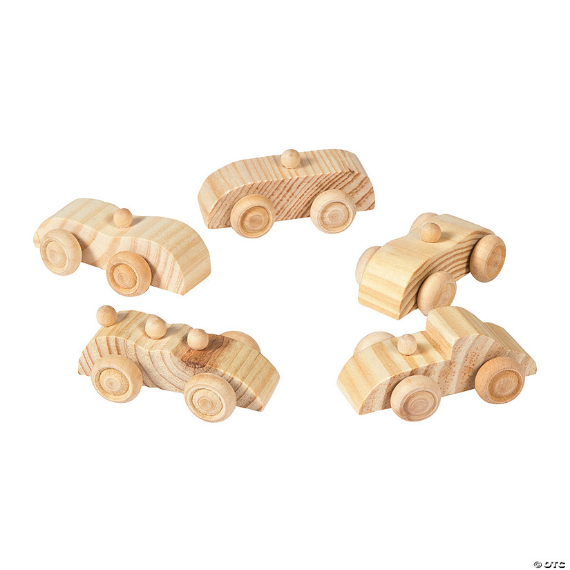 2 1/2" DIY Mini Unfinished Wood Toy Race Cars- 12 Pc. Image