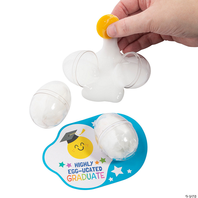 2 1/2" Egg Yolk Slime-Filled Plastic Eggs with Graduation Card for 12 Image