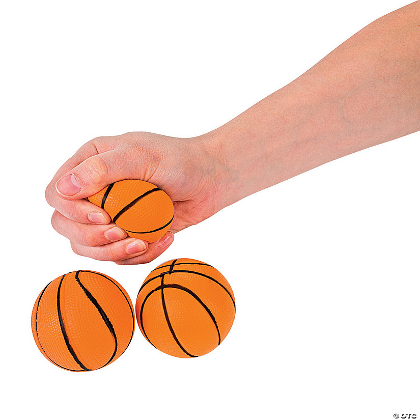 2 1/2" Realistic Basketball Orange Foam Stress Balls - 12 Pc. Image