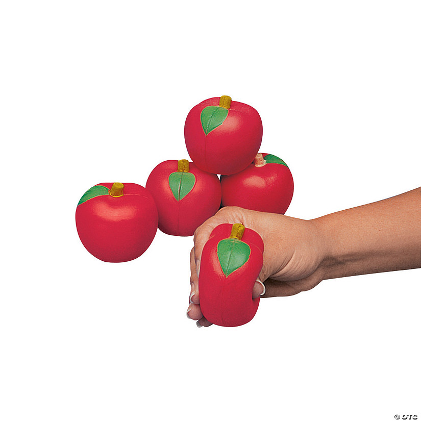 2 1/2" Red Apple Squeeze Foam Stress Toys - 12 Pc. Image