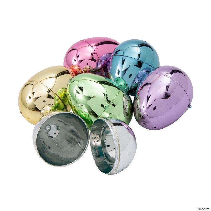 2 1/4" Bright Metallic Plastic Easter Eggs - 12 Pc. Image