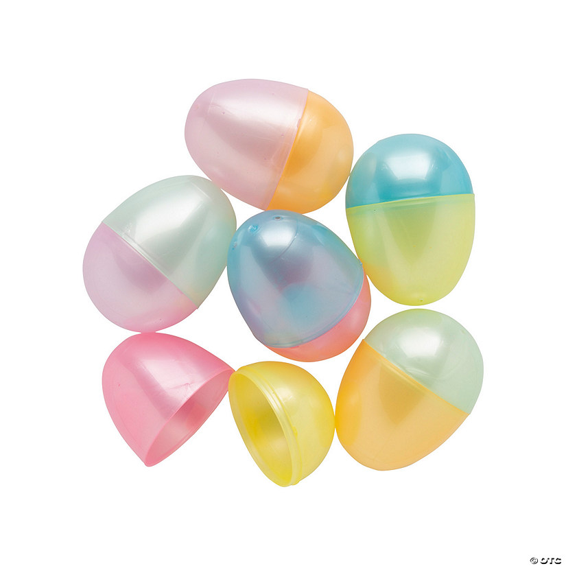 2 1/4" Bulk 144 Pc. Pearlized Two-Tone Plastic Easter Eggs Image