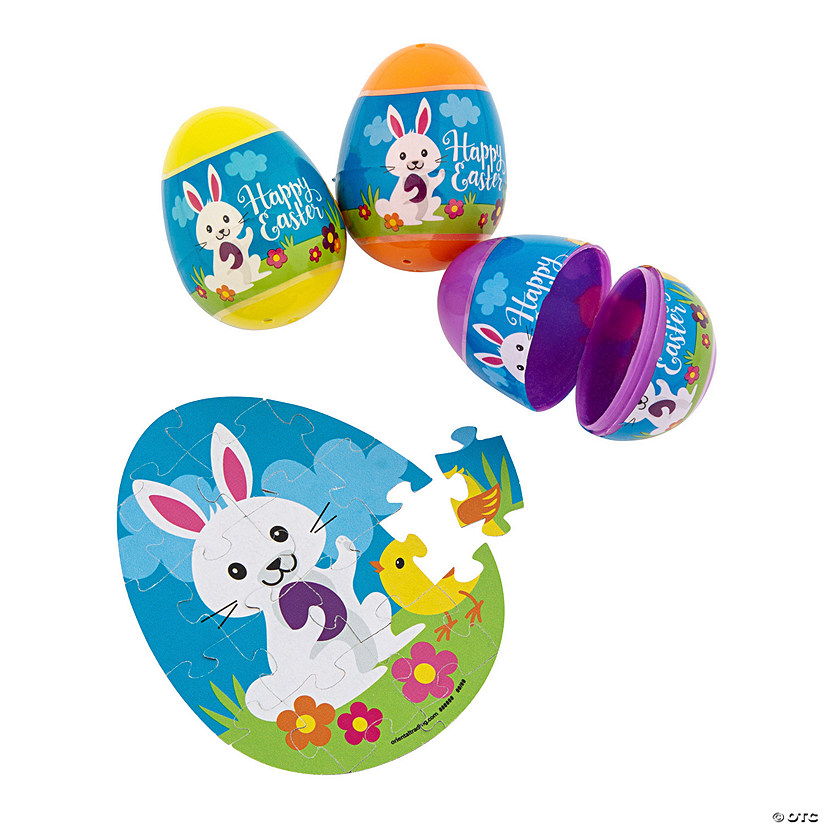 2 1/4" Puzzle-Filled Plastic Easter Eggs &#8211; 24 Pc. Image