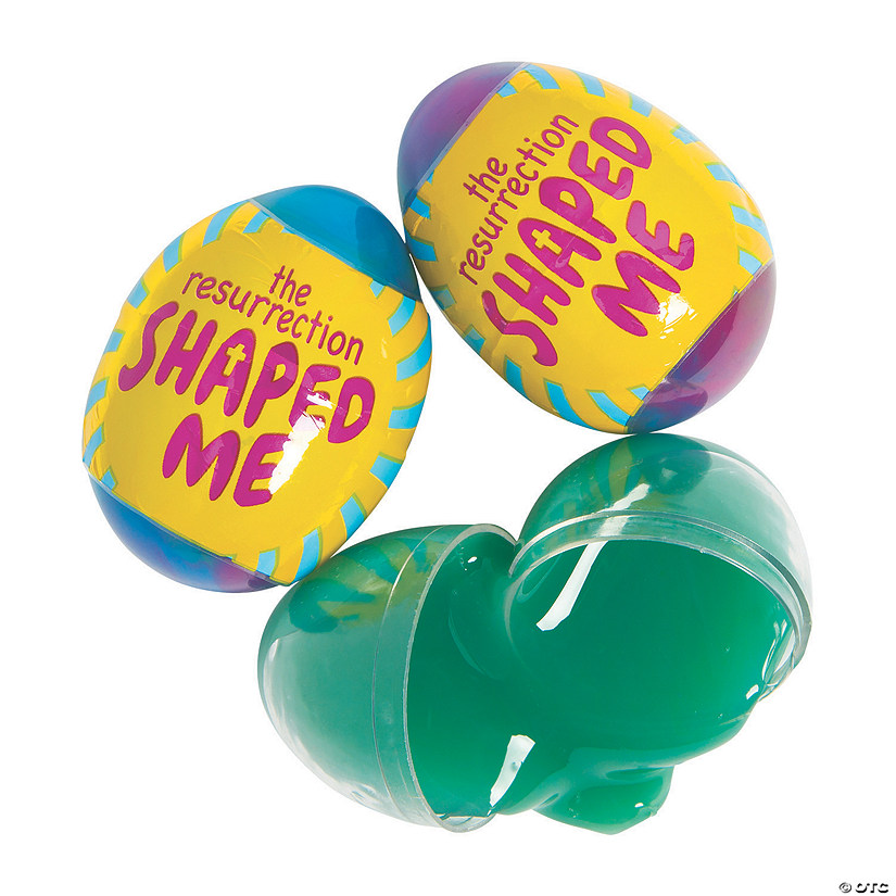 2 1/4" The Resurrection Shaped Me Putty-Filled Plastic Easter Eggs - 12 Pc. Image