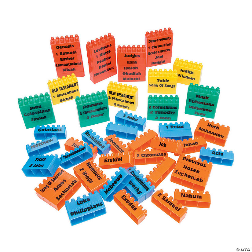 2 1/4" x 3/4" Plastic Books of the Bible Stacking Game - 86 Pc. Image