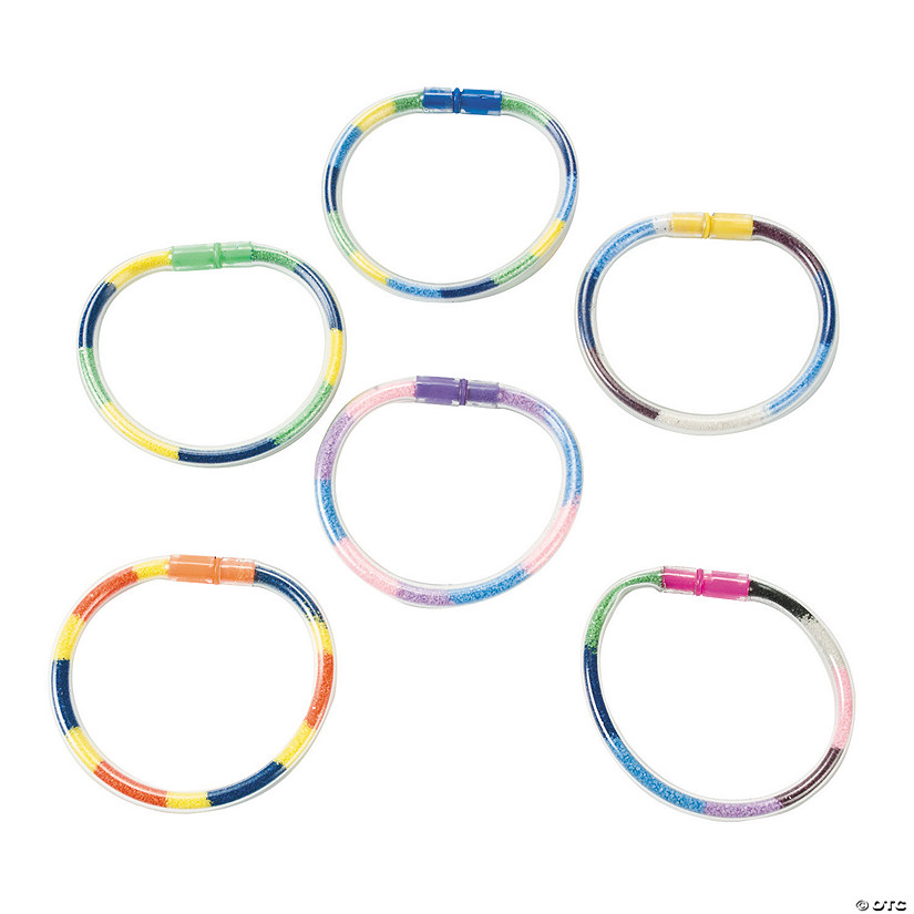 2 3/4" Diam. Clear Plastic Sand Art Bracelets Craft Supplies - 24 Pc. Image
