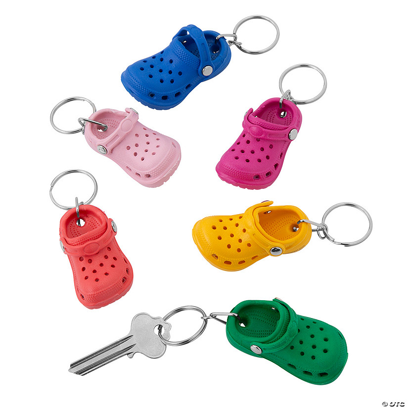 2" Bright Colors Rubber Slippers with Metal Keychains Image