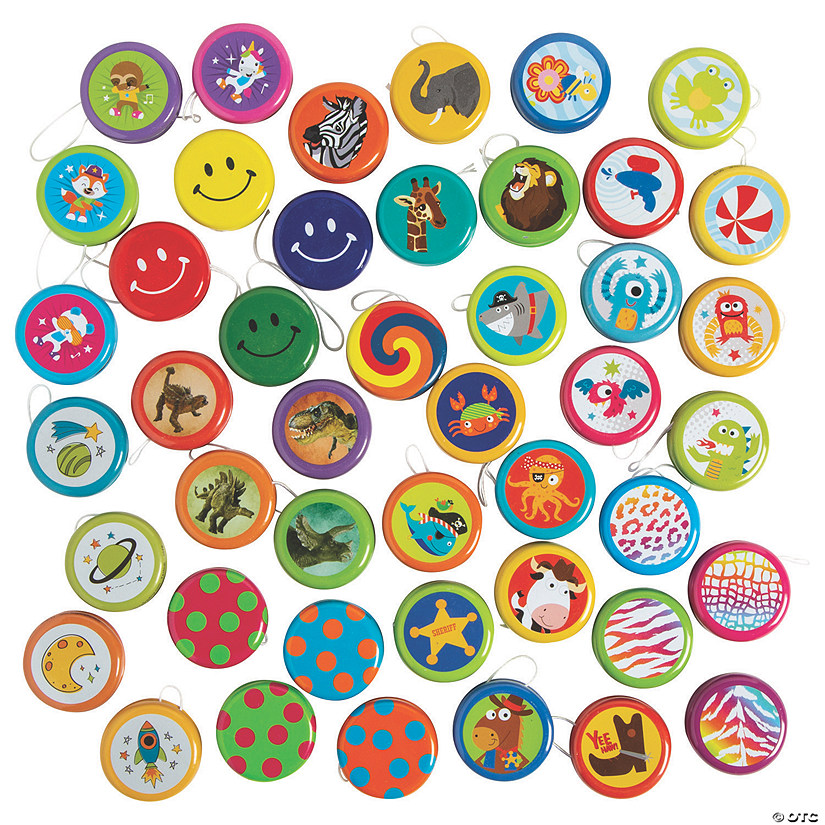 2" Bulk 144 Pc. Bright Colors, Characters & Patterns YoYo Assortment Image