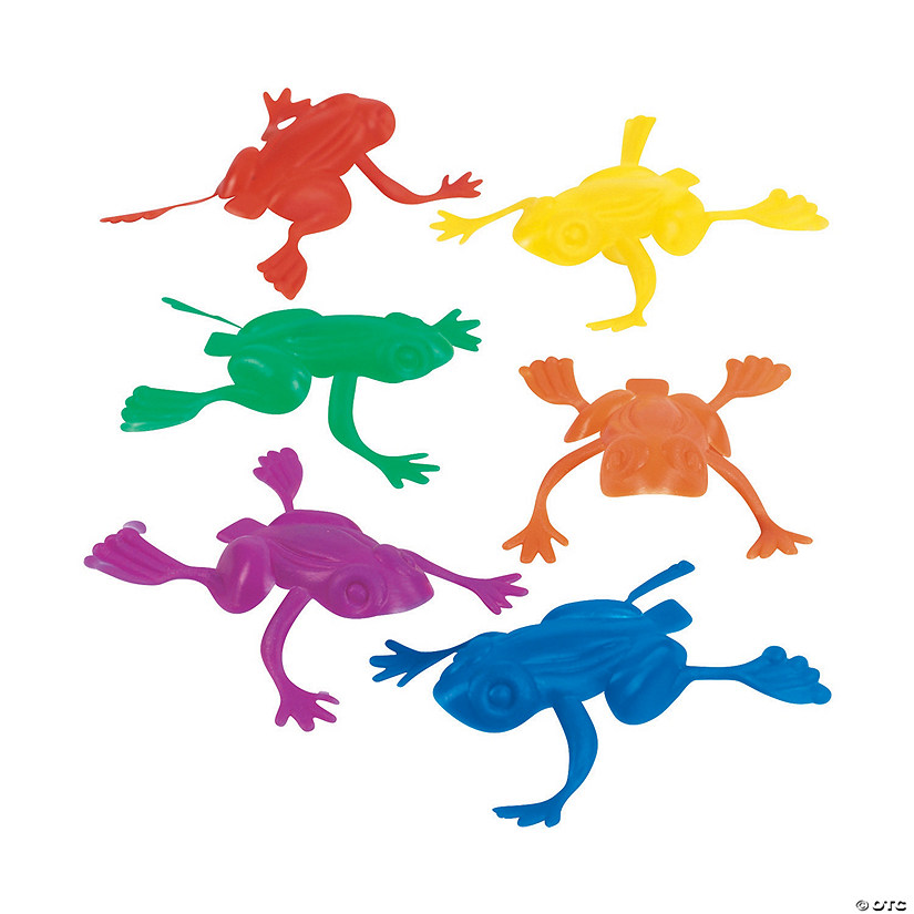 2" Bulk 144 Pc. Mini Bright Colors Plastic Jumping Frogs Image