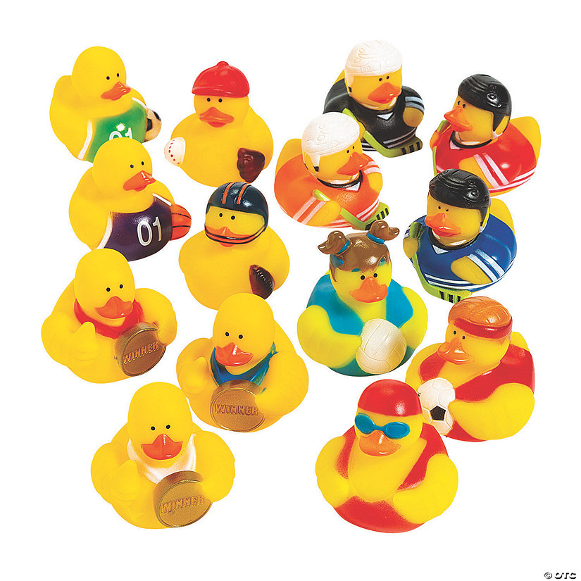 2" Bulk 48 Pc. Sports Players Yellow Rubber Ducks Assortment Image