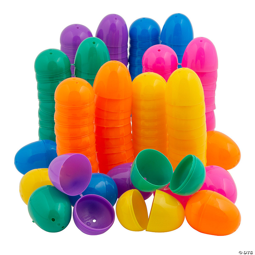2" Bulk 72 Pc. Value Colorful Bright Plastic Easter Eggs Image