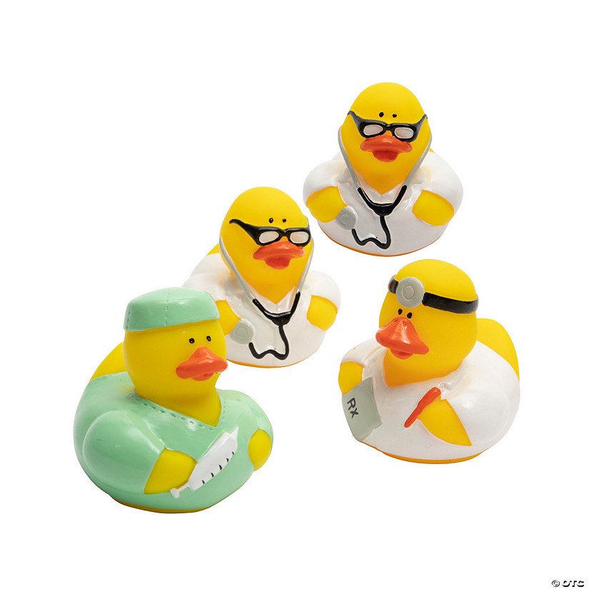 2" Doctor Rubber Ducks with Prescription Pad, Stethoscope & Scrubs - 12 Pc. Image