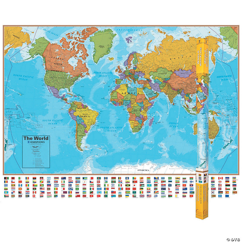 (2 Ea) Hemispheres Laminated Map Image