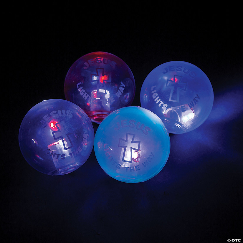 2" Mini Jesus Lights the Way Light-Up Rubber Bouncy Balls - 12 Pc. Image