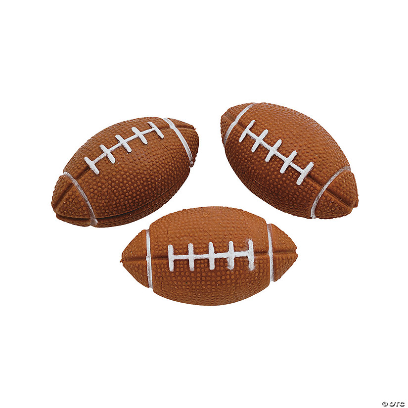 2" Mini Rubber Brown Footballs With White Laces Design - 12 Pc. Image