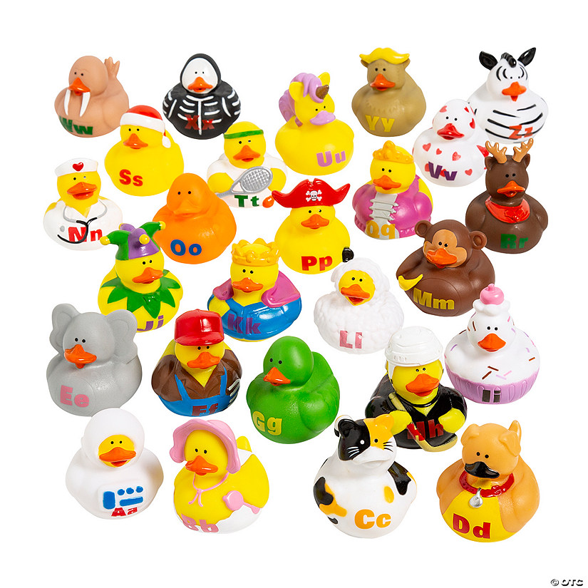 2" Multicolored Vinyl ABCs Characters Rubber Ducks - 26 Pc. Image