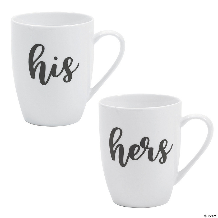 2 Pc. 4 1/4" 12 oz. His & Hers Reusable Ceramic Coffee Mugs Kit Image
